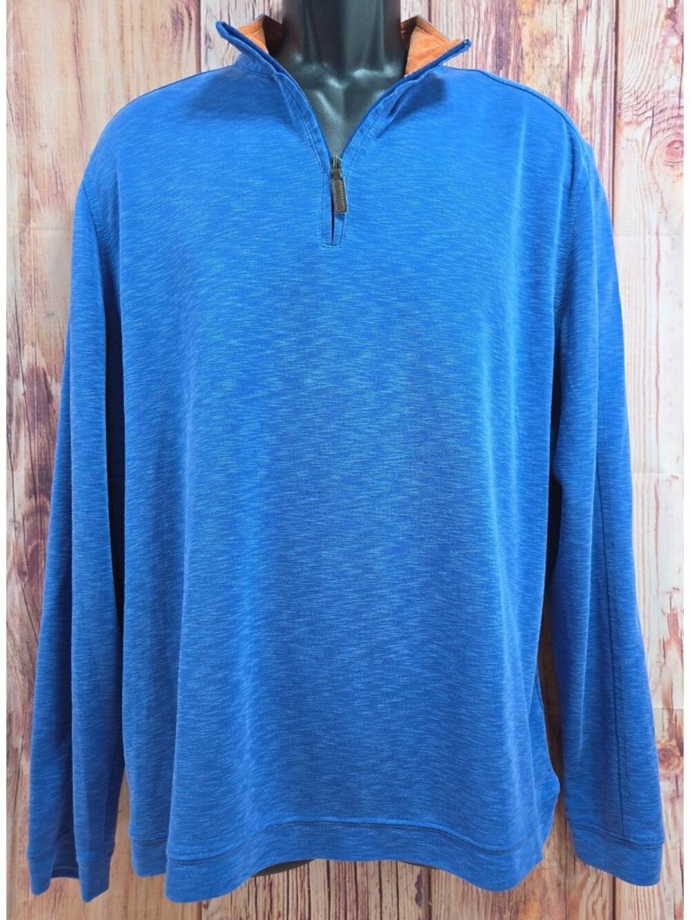 Johnston & Murphy Mens Blue Quarter-Zip Pullover Size Large
